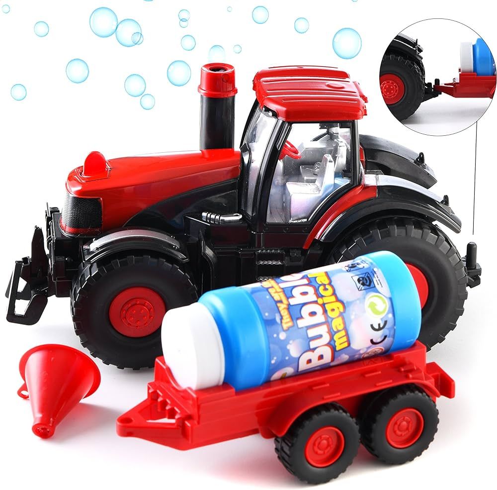 Prextex Bump & Go Bubble Blowing Farm Tractor Toy Truck with Lights, Sounds, and Action for Toddl... | Amazon (US)