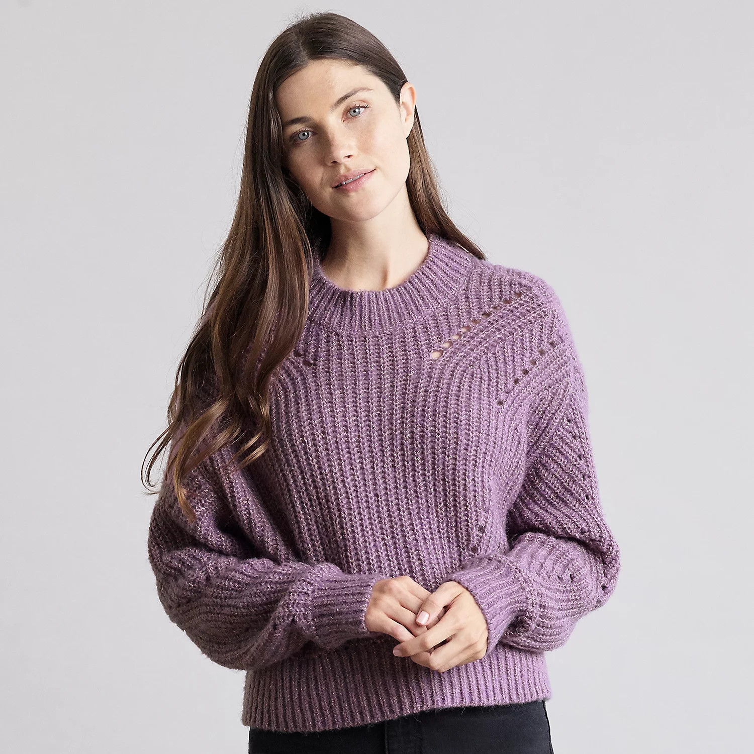 Women's Elizabeth and James Open Stitch Sweater | Kohl's