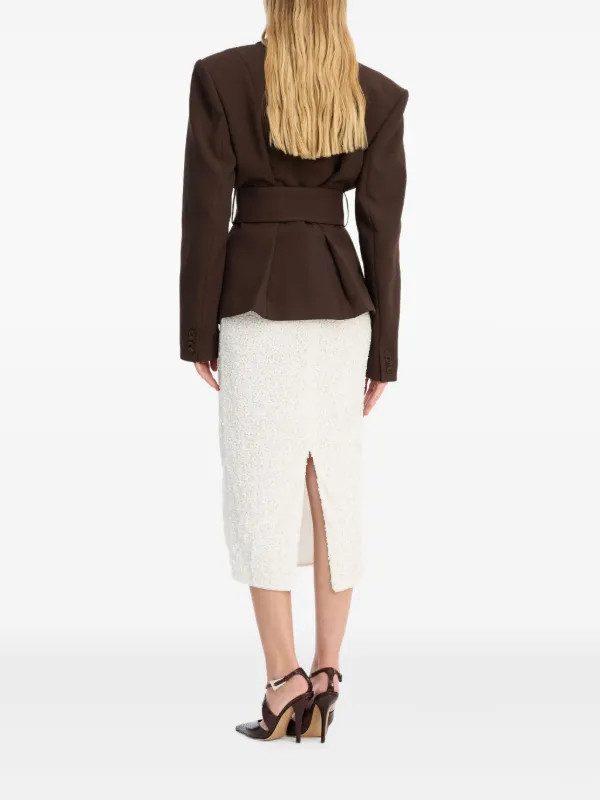 ROTATE BIRGER CHRISTENSEN Belted Blazer | Brown | FARFETCH SK | Farfetch Global
