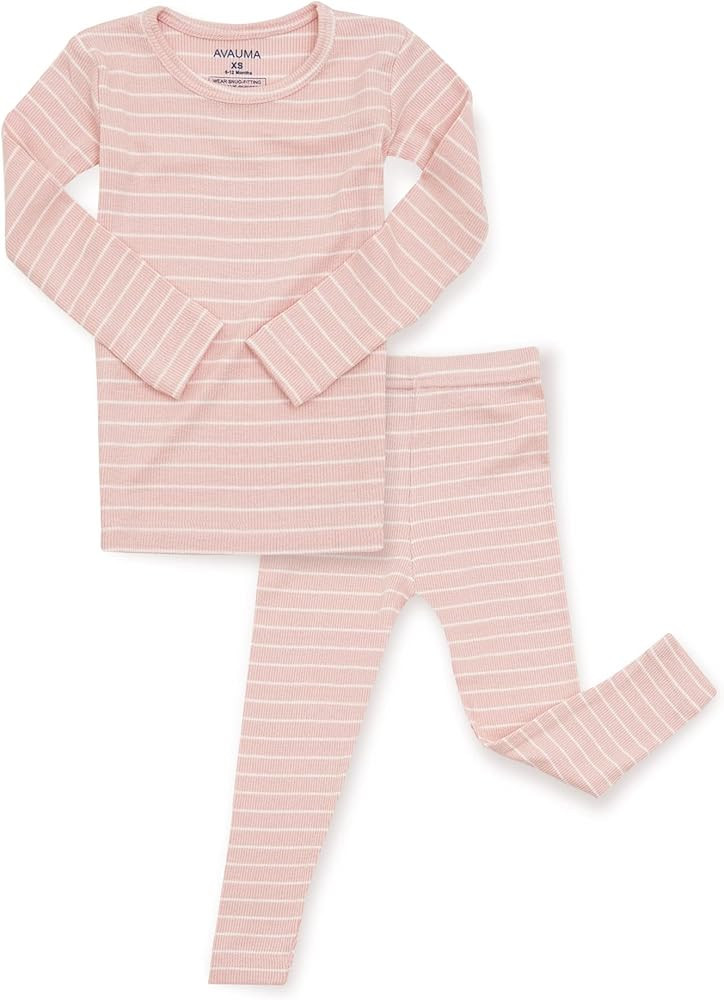 AVAUMA Stripe Pattern Baby Boys Girls Pajama Set Kids Toddler Snug fit Ribbed Sleepwear pjs for D... | Amazon (US)