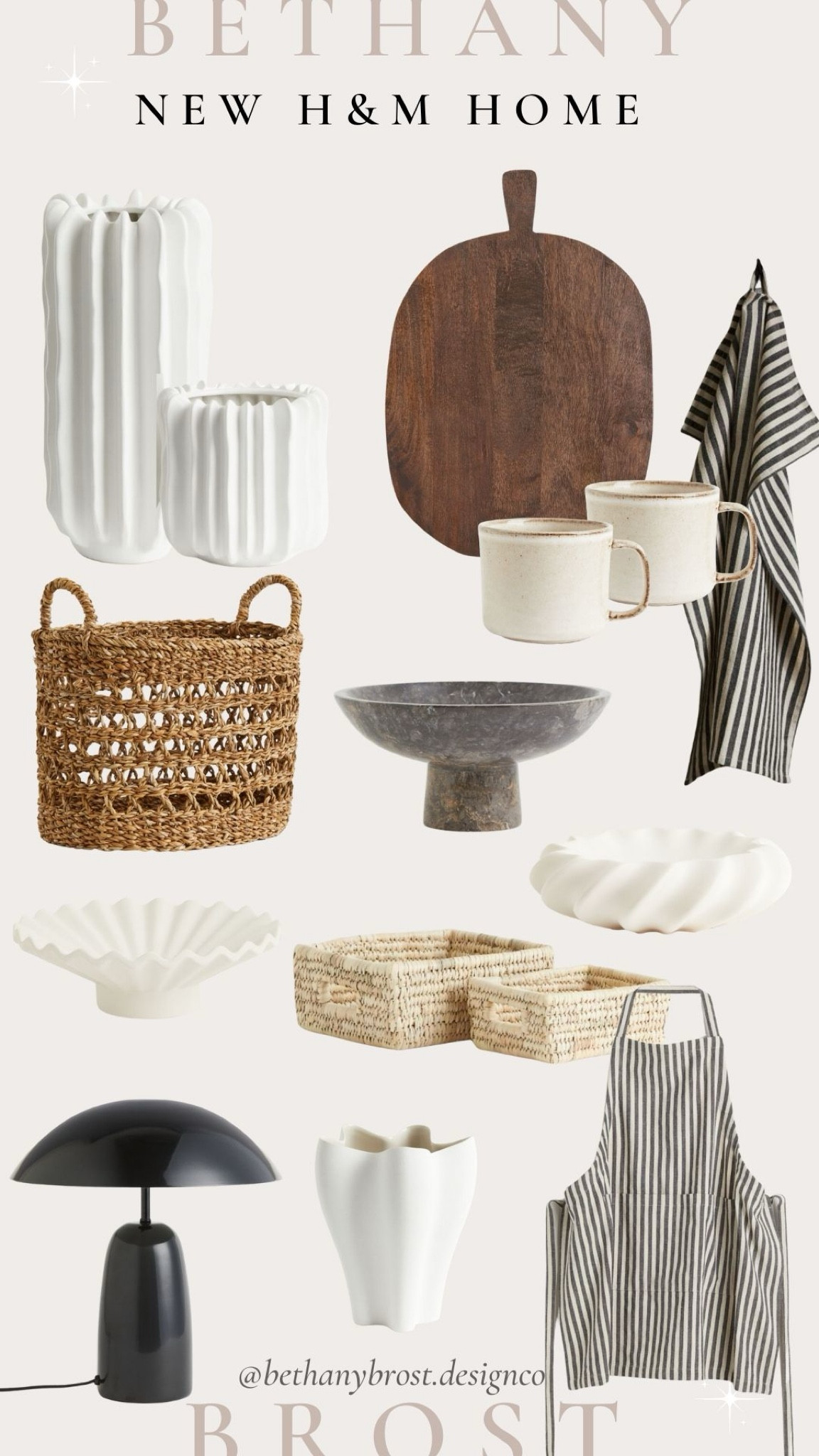 New H&M home decor! My favorite place to grab budget friendly, neutral home items. Wood cutting/serving boards, vases, marble trays and bowls, baskets, aprons, tea kitchen towels, coffee mugs, curtains, soap, candles, dispensers, decorative bowls, table lamps, runner rugs.

#LTKSeasonal #LTKstyletip #LTKhome
