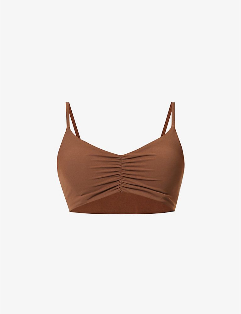 Ultimate ruched-front stretch-woven bra | Selfridges