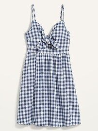 Fit & Flare Tie-Front Smocked Printed Mini Cami Dress for Women | Old Navy (US)