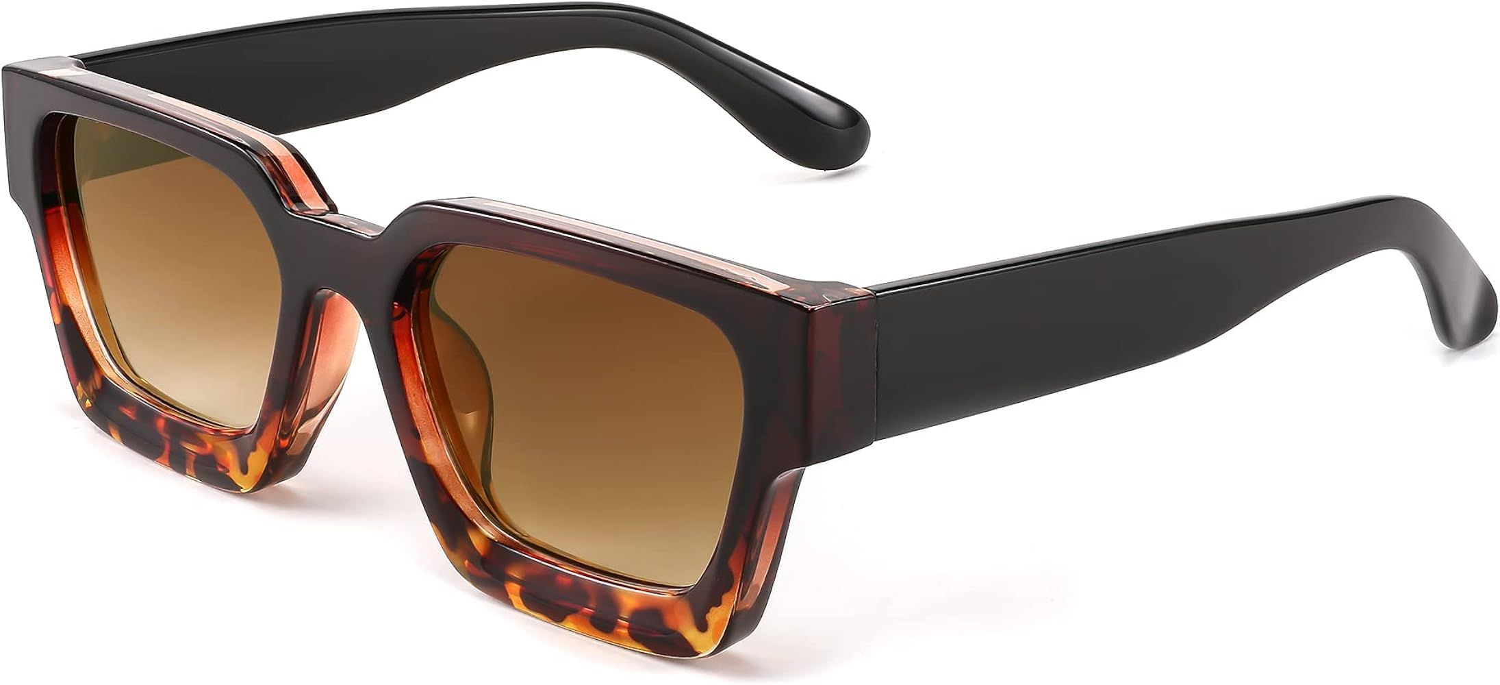 FEISEDY Retro 90s Square Sunglasses for Women Men Trendy Chunky Rectangle Sunglasses UV400 Protec... | Amazon (US)