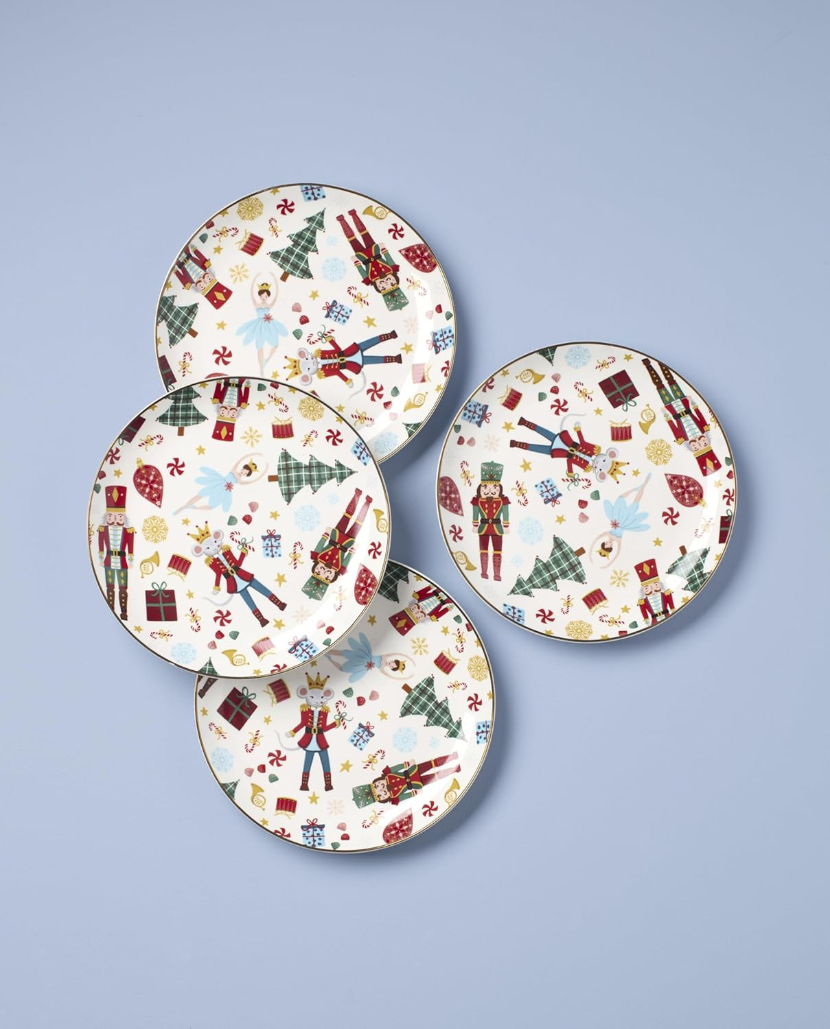 Lenox Dinnerware Set, Nutcracker Ballet Accent Plates, Service for 4 Porcelain Dinnerware, Microw... | Amazon (US)