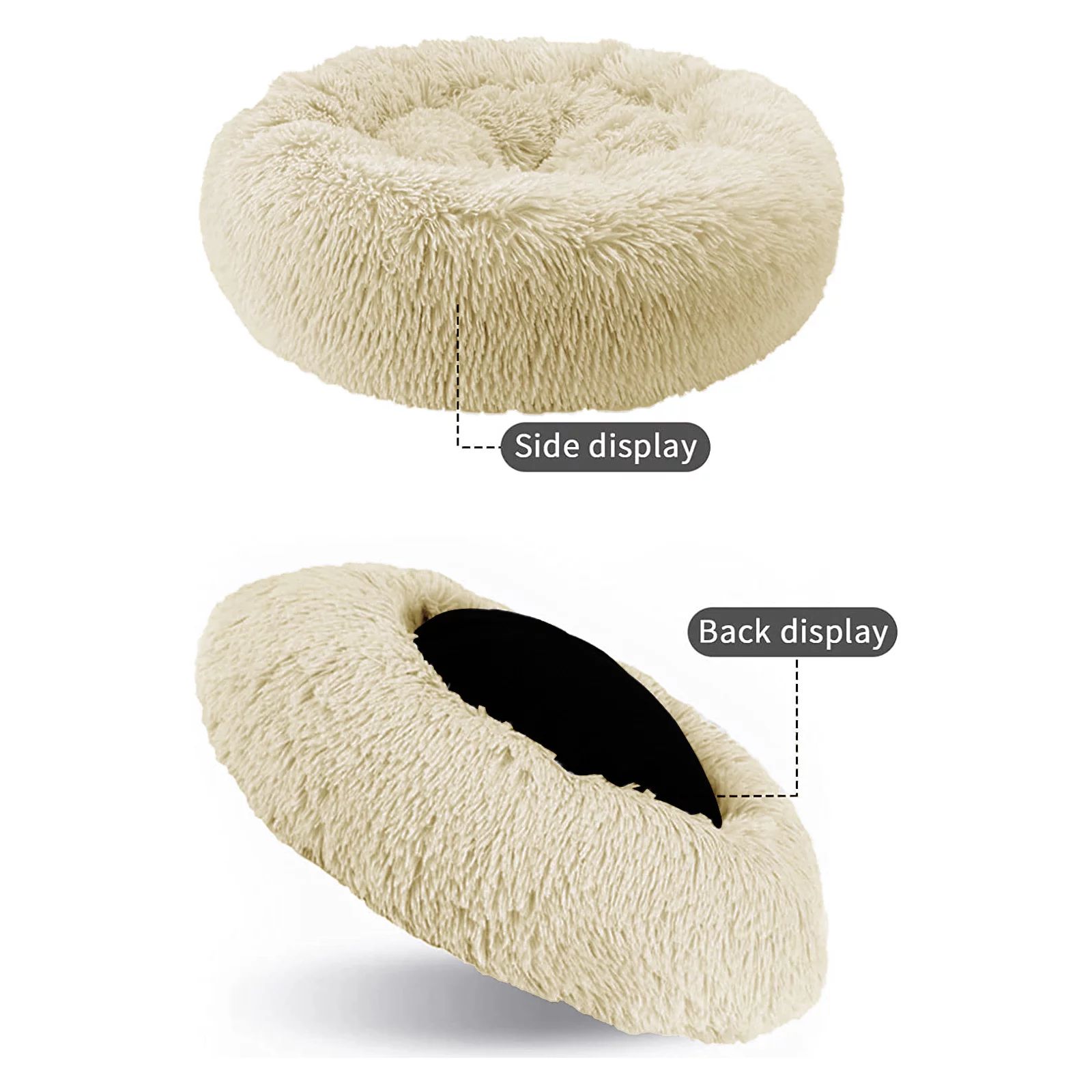 Nisrada Calming Donut Pet Bed for Dogs & Cats, 24 Inch Dog Bed for Melium Dogs, Washable-Round Pe... | Walmart (US)