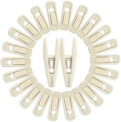 Tinfol Velvet Hangers Clips, 24 Pack Beige Pants Velvet Clips, Clothes Hanger Clip, Strong Finger... | Amazon (US)