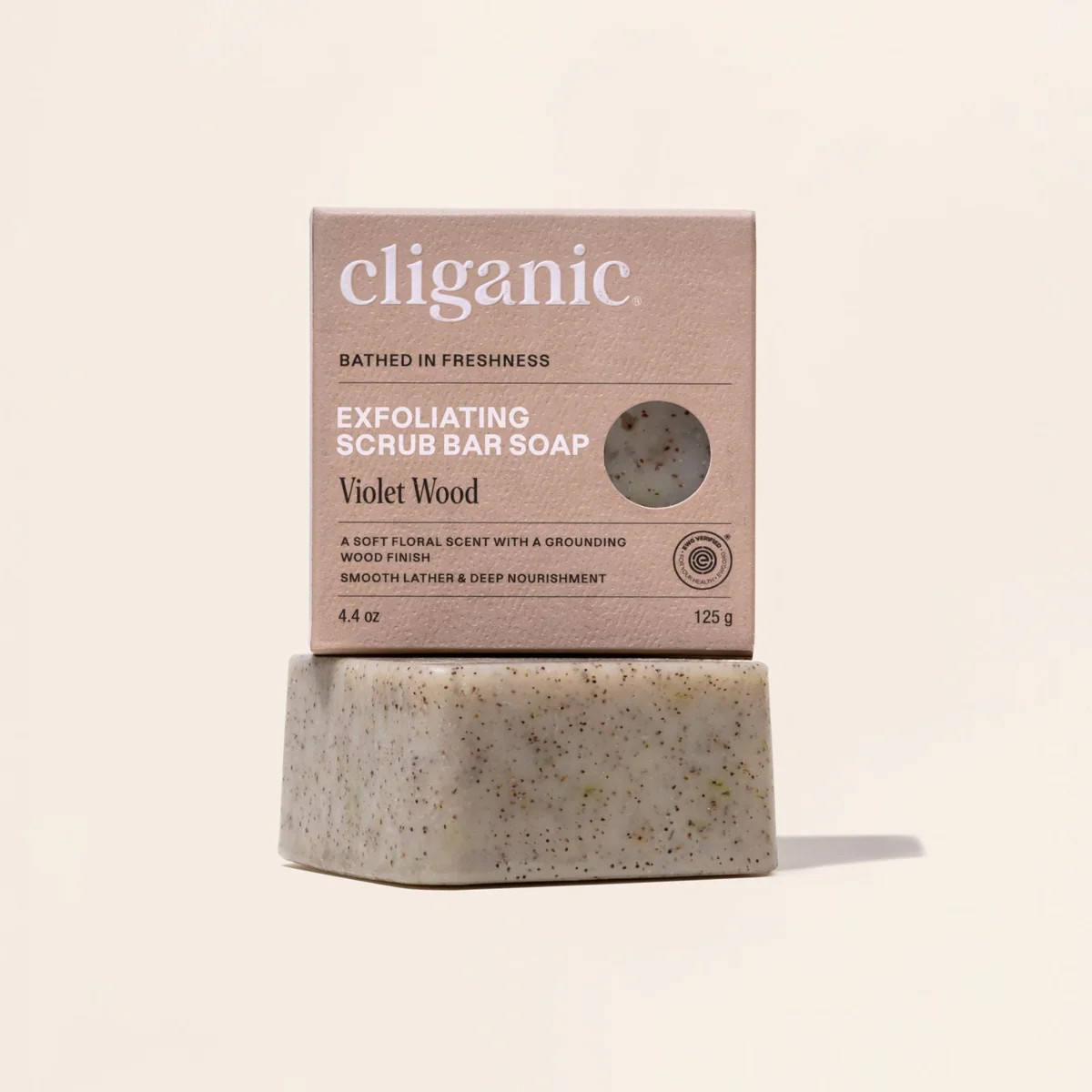 Exfoliating Scrub Bar Soap - Violet Wood | Cliganic