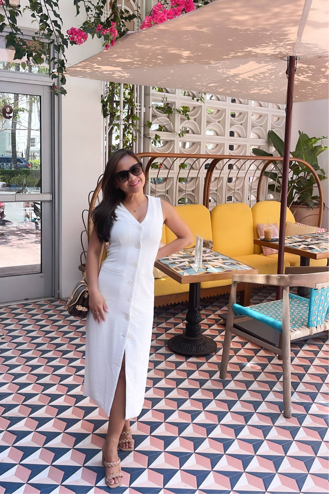 Loving this button down vest dress. I’m wearing Petite size XXS. 