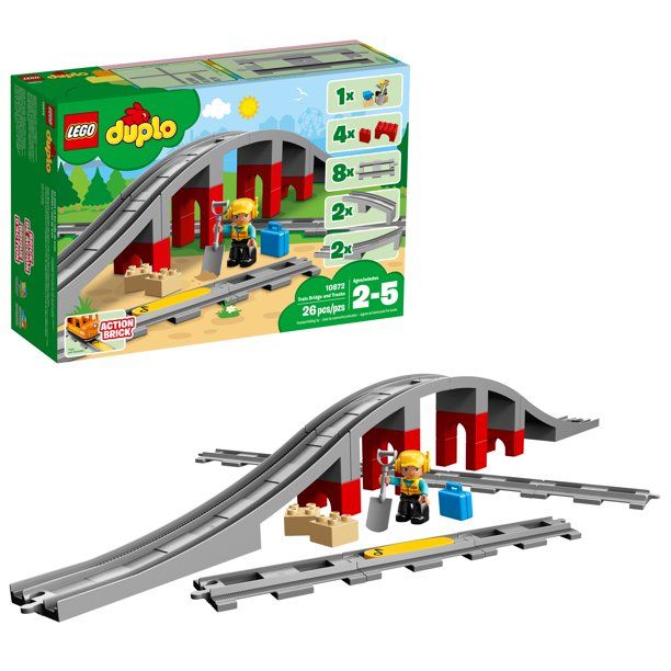 LEGO DUPLO Town Train Bridge and Tracks 10872 (26 Pieces) | Walmart (US)