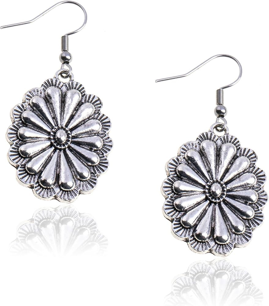 Rustic Couture's Western Earrings for Women Cowgirl Country Concho Dangling Western Statement Jew... | Amazon (US)
