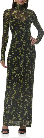 Billie Floral Long Sleeve Mesh Maxi Dress | Nordstrom
