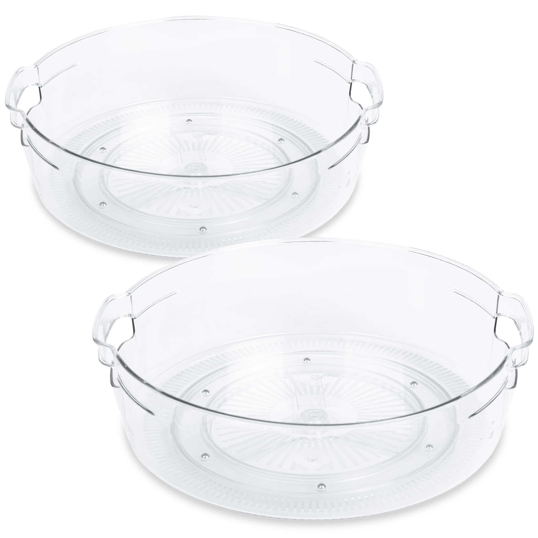 Smart Design 2-Pack Lazy Susan Set - 12 inch Rotating Turntable - Clear | Walmart (US)