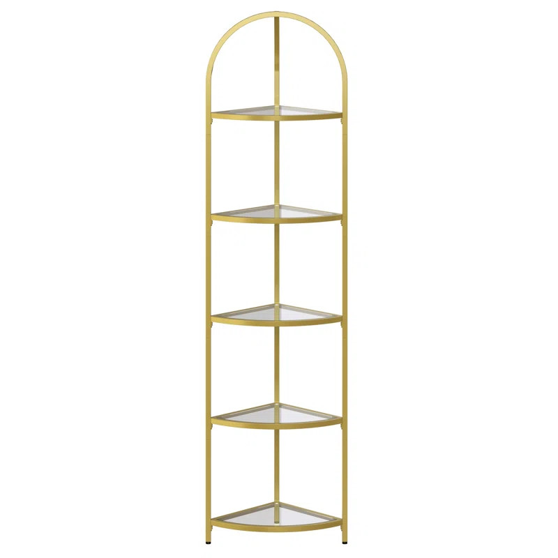 Dawni 64.25'' H x 11.61'' W Steel Corner Bookcase | Wayfair North America
