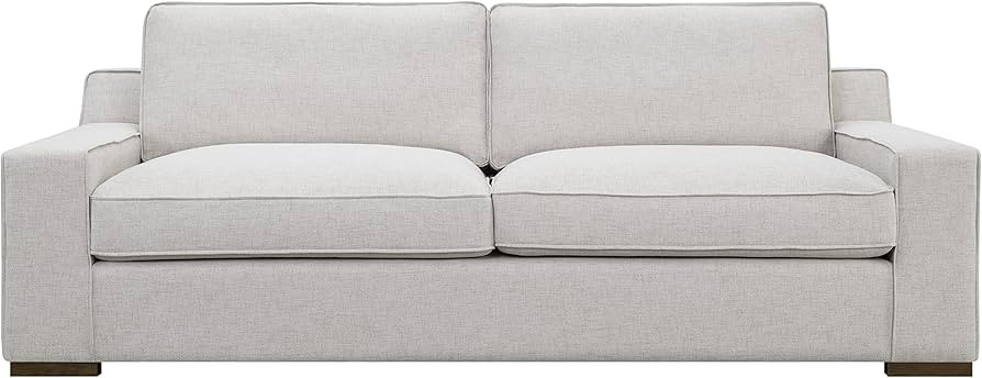 Sagebrook Home Rectangular Rubber Wood Loveseats 3 Seat Reversable Feather Blend Sofas, 32.0" H, ... | Amazon (US)