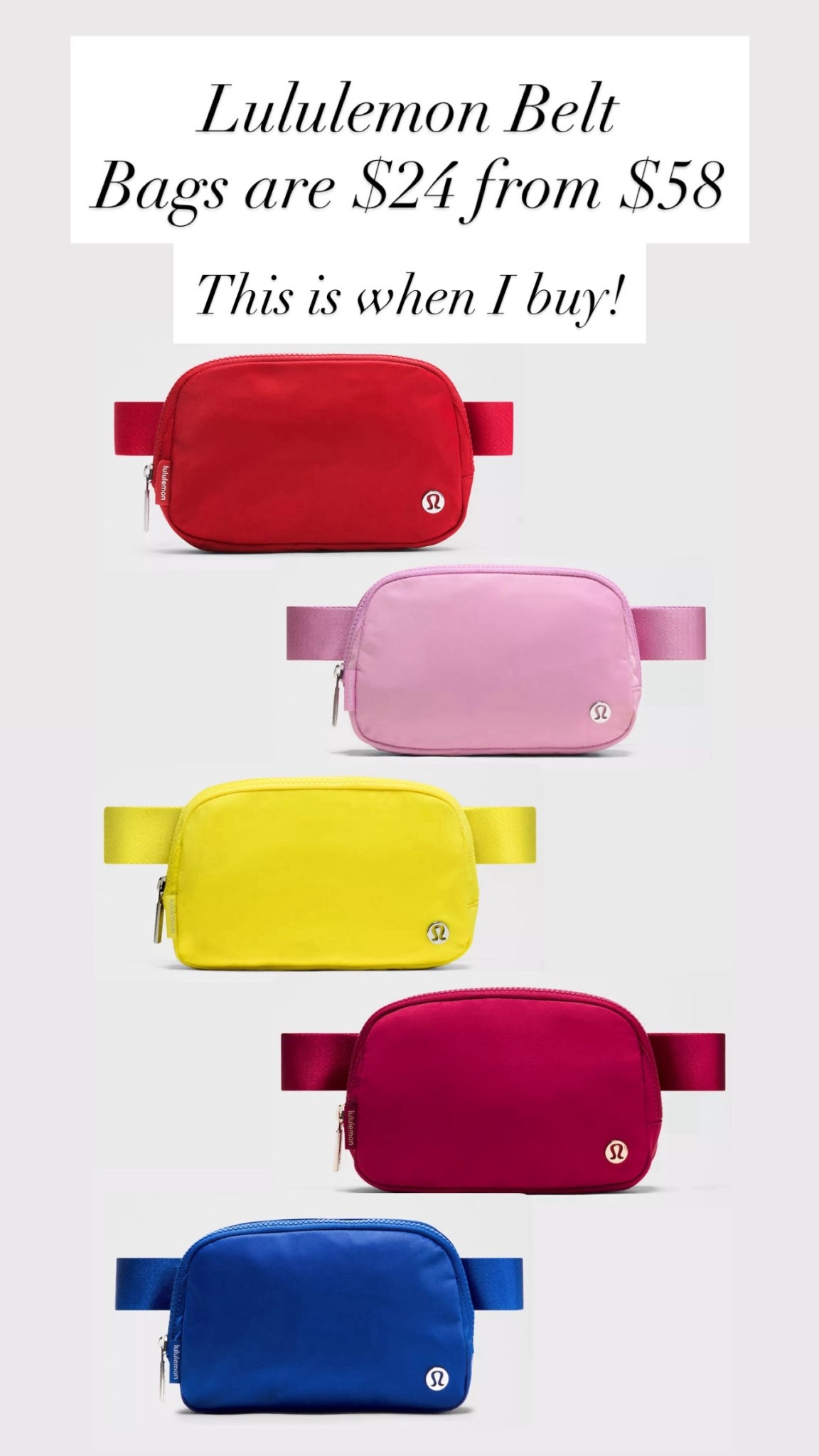 Lululemon belt bags are $24 from $58

#LTKSaleAlert