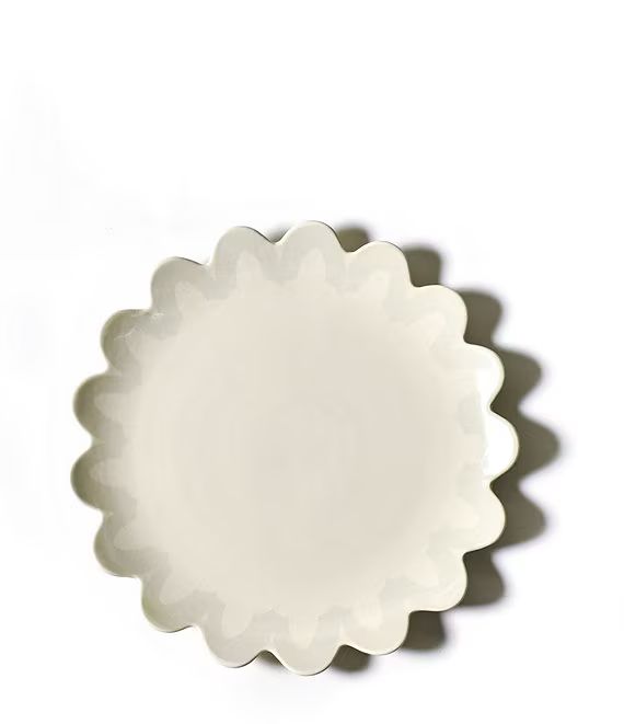Ecru Arabesque Trim Scallop Edge Platter | Dillard's