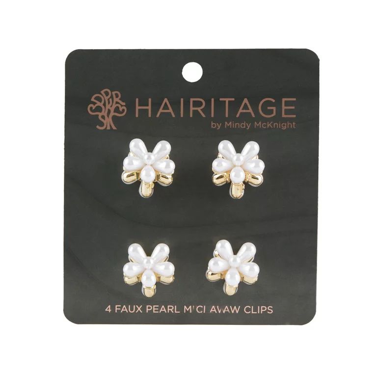 Hairitage Large Pearl Mini Claw Hair Clips for Women & Girls | for All Hair Types Banana Clip Bar... | Walmart (US)