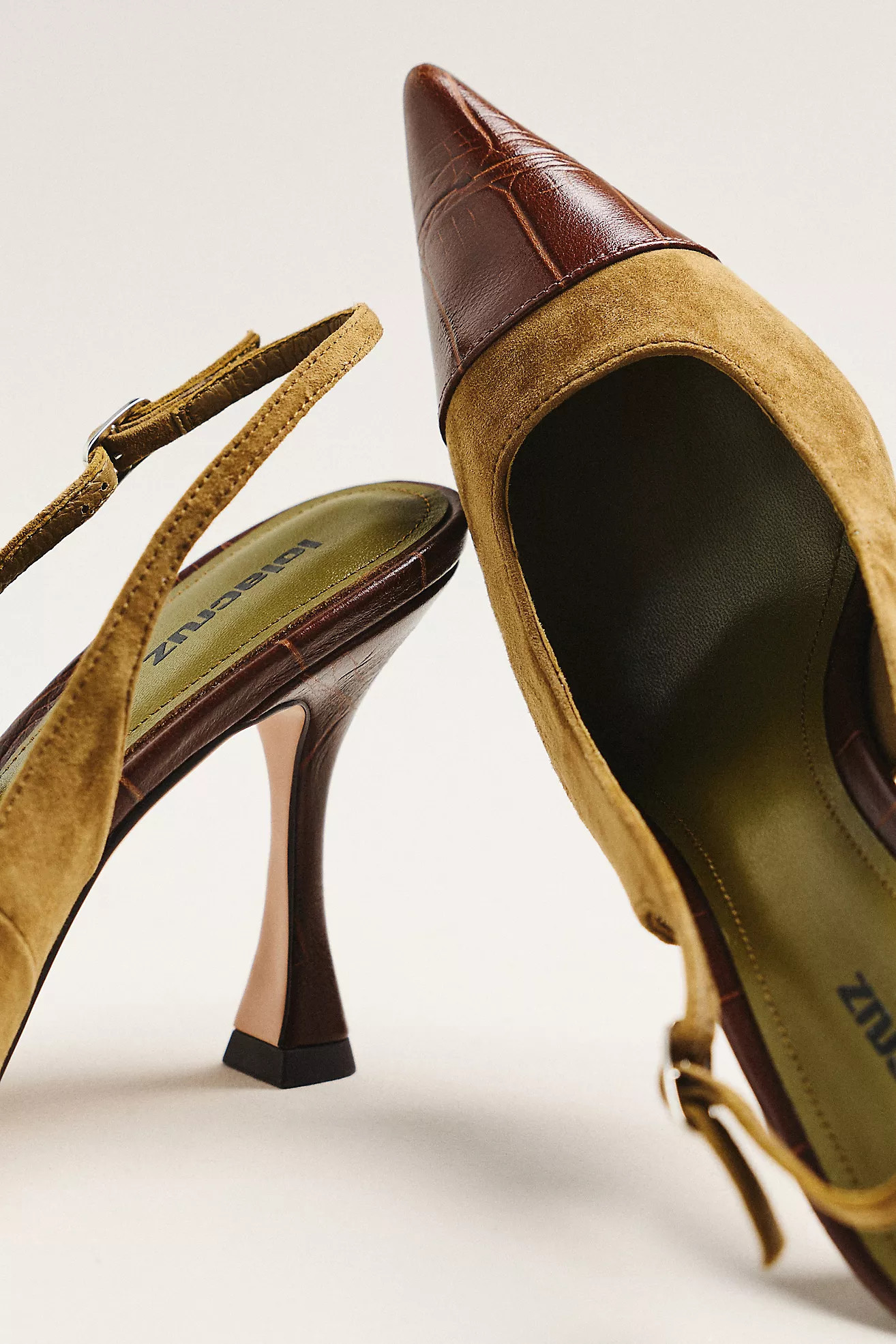 Lola Cruz Mixed Materials Slingback Heels | Anthropologie (US)