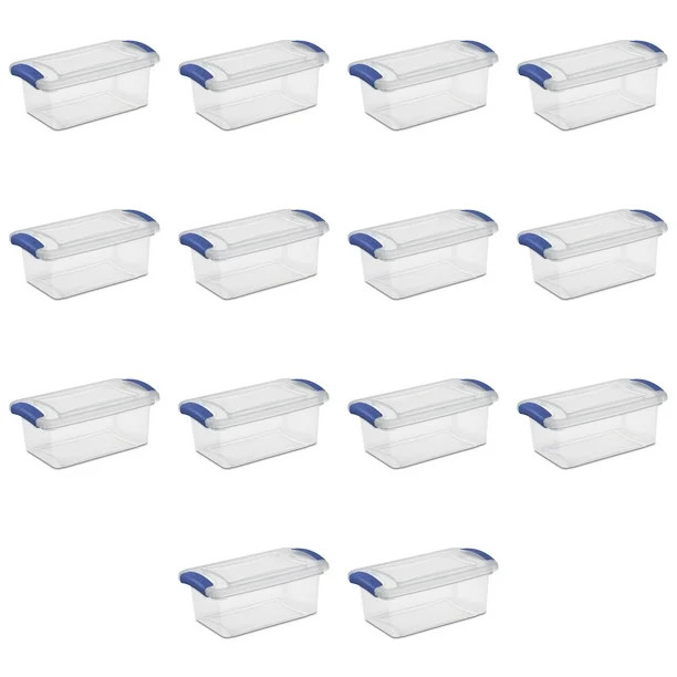 Sterilite 7 Qt. Latch Box Plastic, Stadium Blue, Set of 14 | Walmart (US)