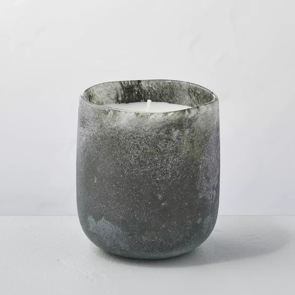 9oz Cypress & Pine Textured Glass Seasonal Candle Dark Green - Hearth & Hand™ with ... | Target