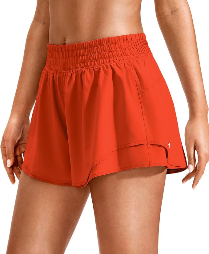 Soothfeel Running Shorts for Women High Waisted 2.5" Flowy Women's Athletic Workout Shorts with L... | Amazon (US)