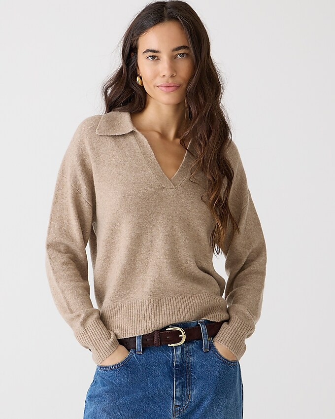Collared V-neck sweater in Supersoft yarn | J. Crew US