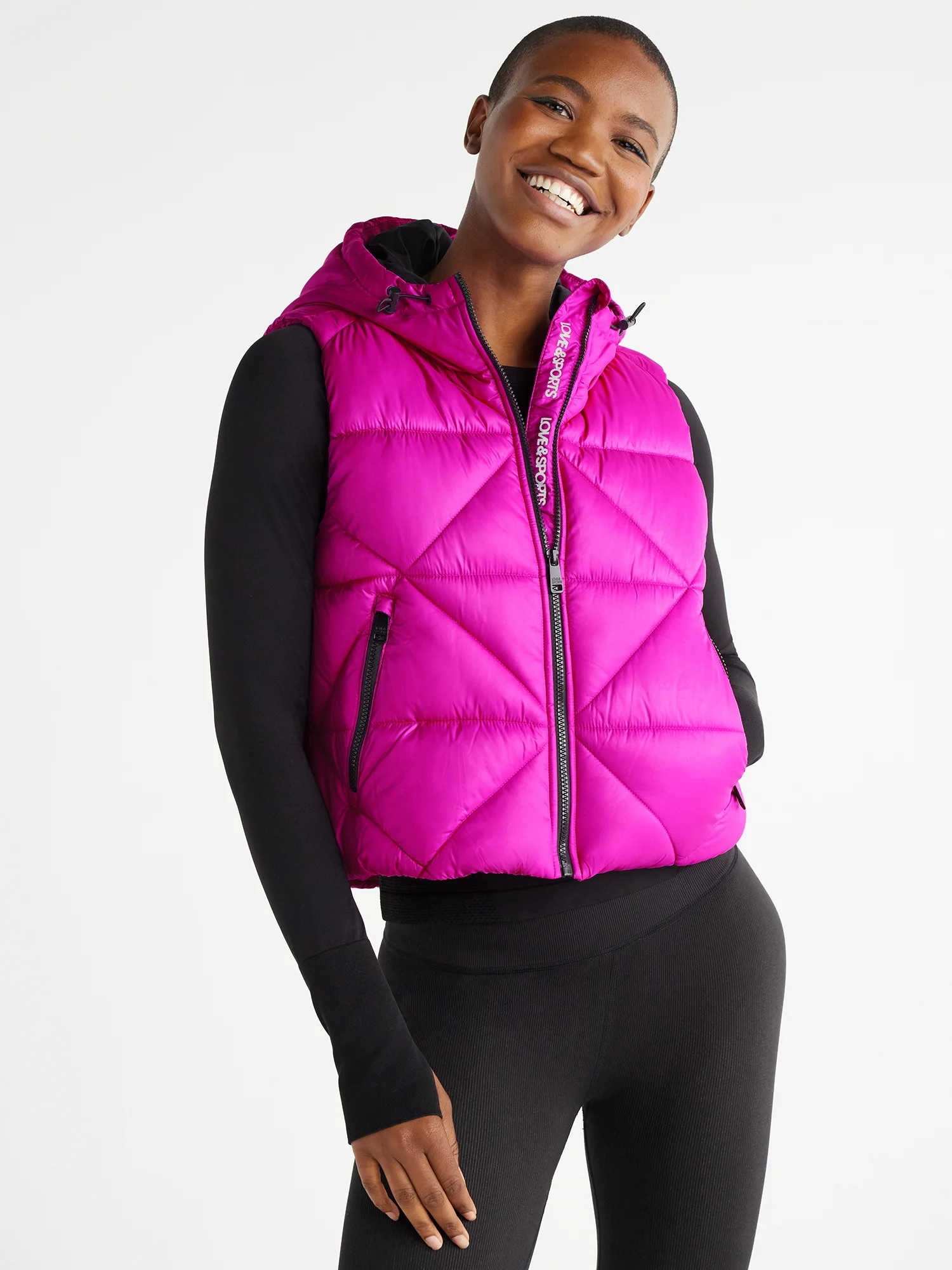 Love & Sports Women's Puffer Vest with Hood, Sizes XS-XXXL | Walmart (US)