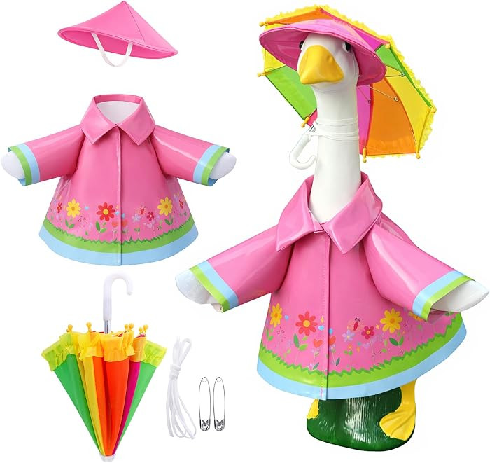 DECOHS 3 Pcs/Set Raincoat Porch Goose Outfits, Summer Lawn Goose Statue Raincoat Costume, Yard Go... | Amazon (US)