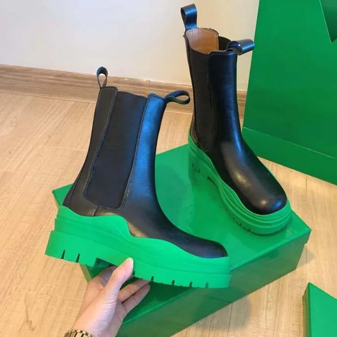 Designer Boots Womens Shoes Leather Martin Botega Ankle Chaelsea Boot Veneta Wave Colored Rubber ... | DHGate