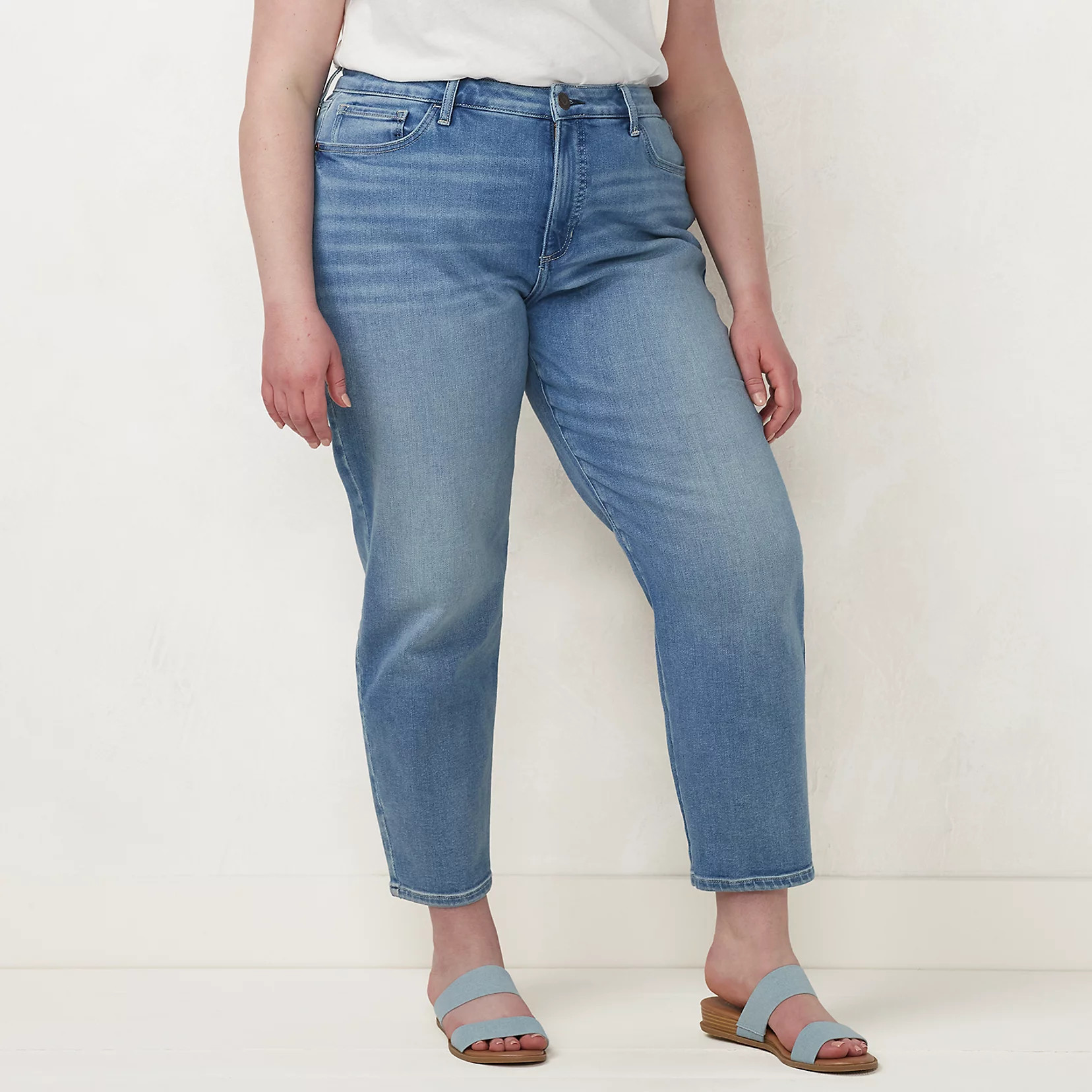 Plus Size LC Lauren Conrad Super High-Rise Slim Straight-Leg Jeans | Kohl's