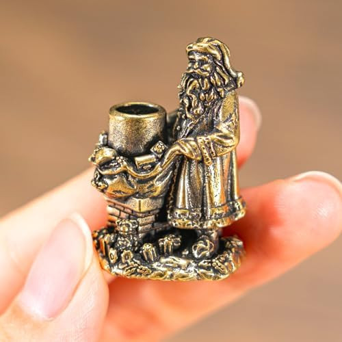 CHOVY 1PC Vintage Brass Santa Claus Statue - Perfect Artistic Decor for Home, Office, or Café - ... | Amazon (US)