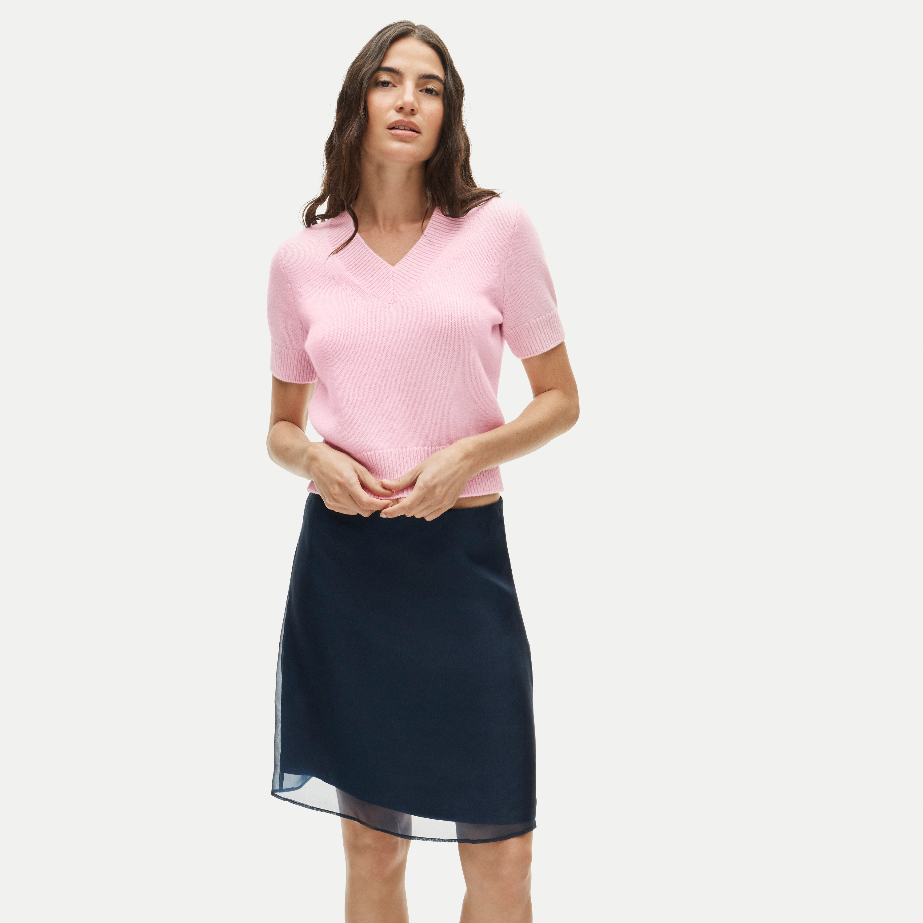 Short-sleeve V-neck sweater in vintage wool | J. Crew US
