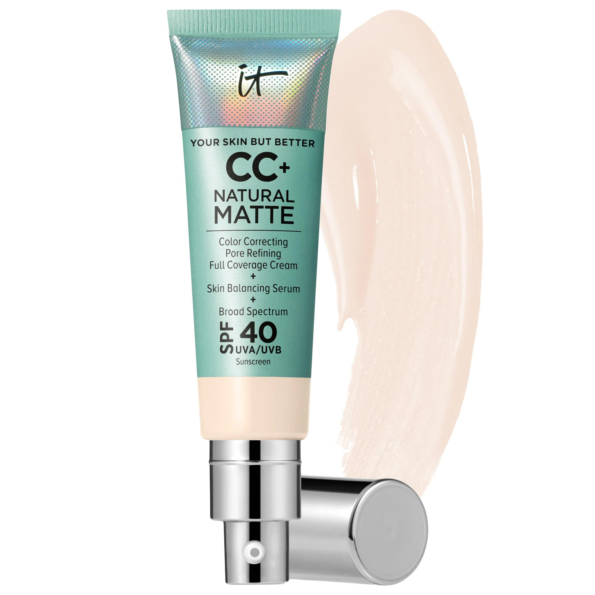 IT Cosmetics CC+ Cream Natural Matte Foundation with SPF 40 Fair Ivory 1.08 oz / 32 mL | Sephora (US)