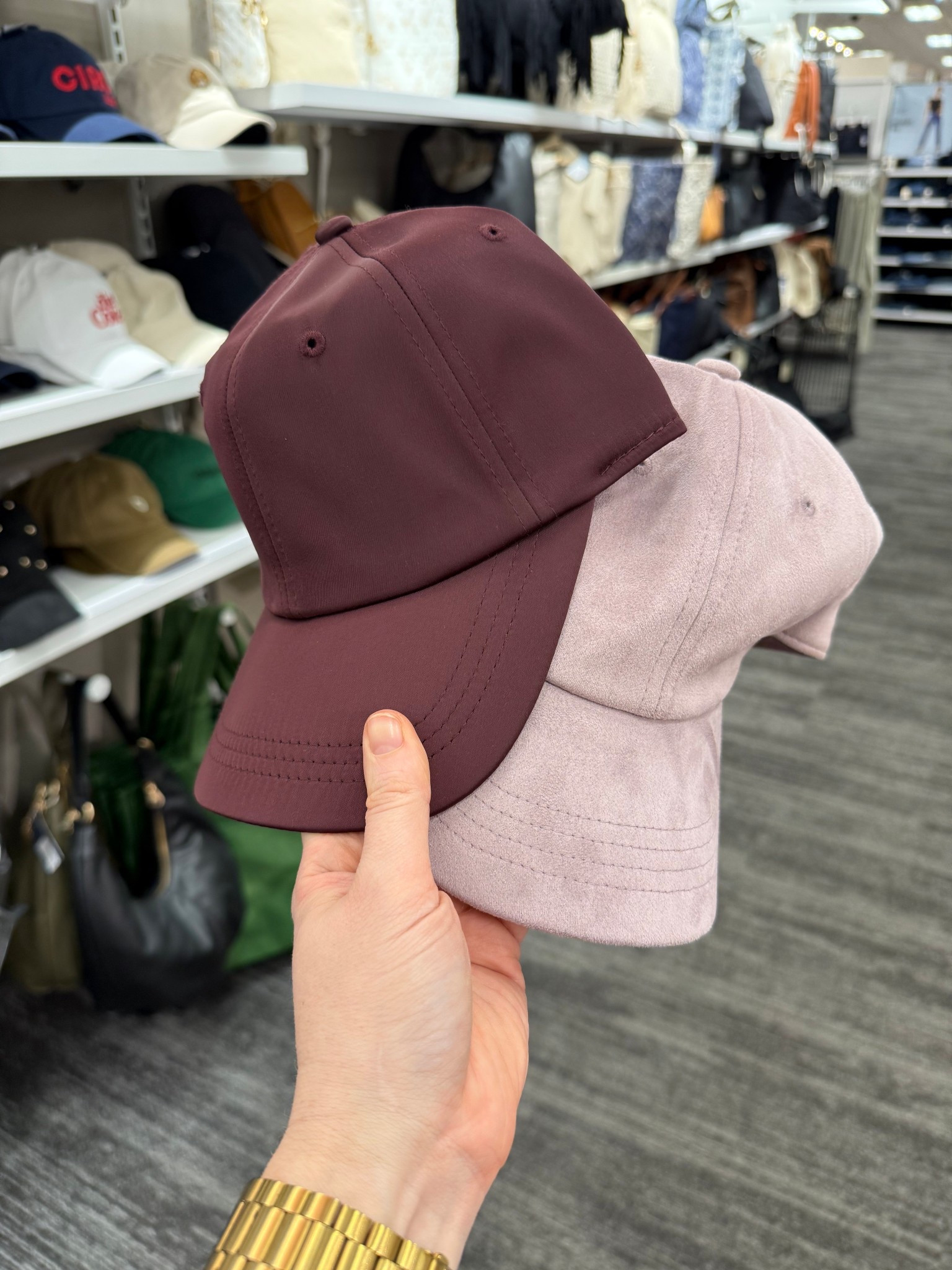 Summers check out these fun ball caps. I love that they are in not traditional ball cap textures. #hocsummer 

#LTKFindsUnder50 #LTKStyleTip