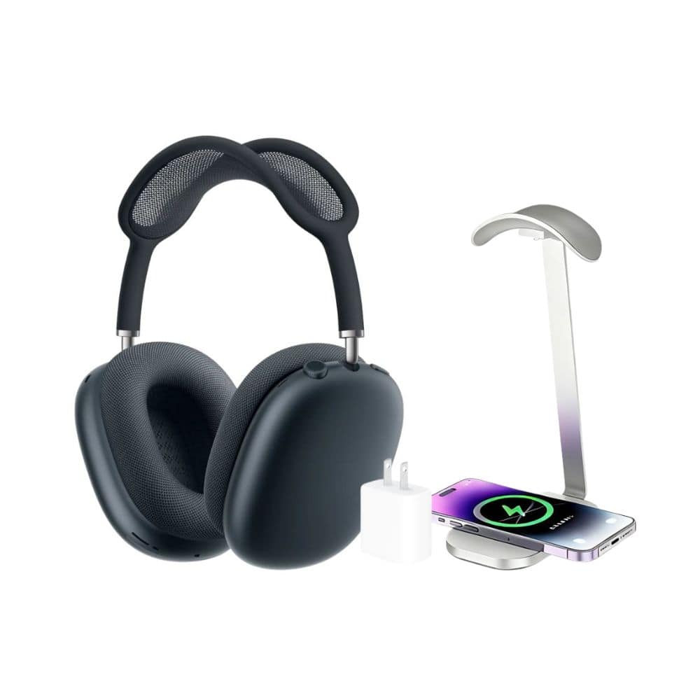 Apple - AirPods Max (USB-C) - Midnight + Power Adapter, Headphone Stand/Charging Pad | Best Buy U.S.