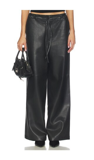BLANKNYC Faux Leather Wide Leg Pant in Black. - size S | Revolve Clothing (Global)