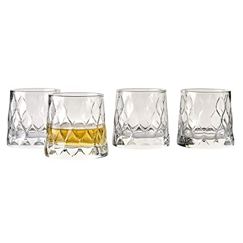 Pasabahce Premium Whiskey Glasses Set Of 4 - Exclusive Cocktail, Scotch, Bourbon, Liquor, Rum Glasses - Old Fashioned Glasses - 10.25 Oz Drinking Glasses - Perfect for Parties, Gifts | Amazon (US)