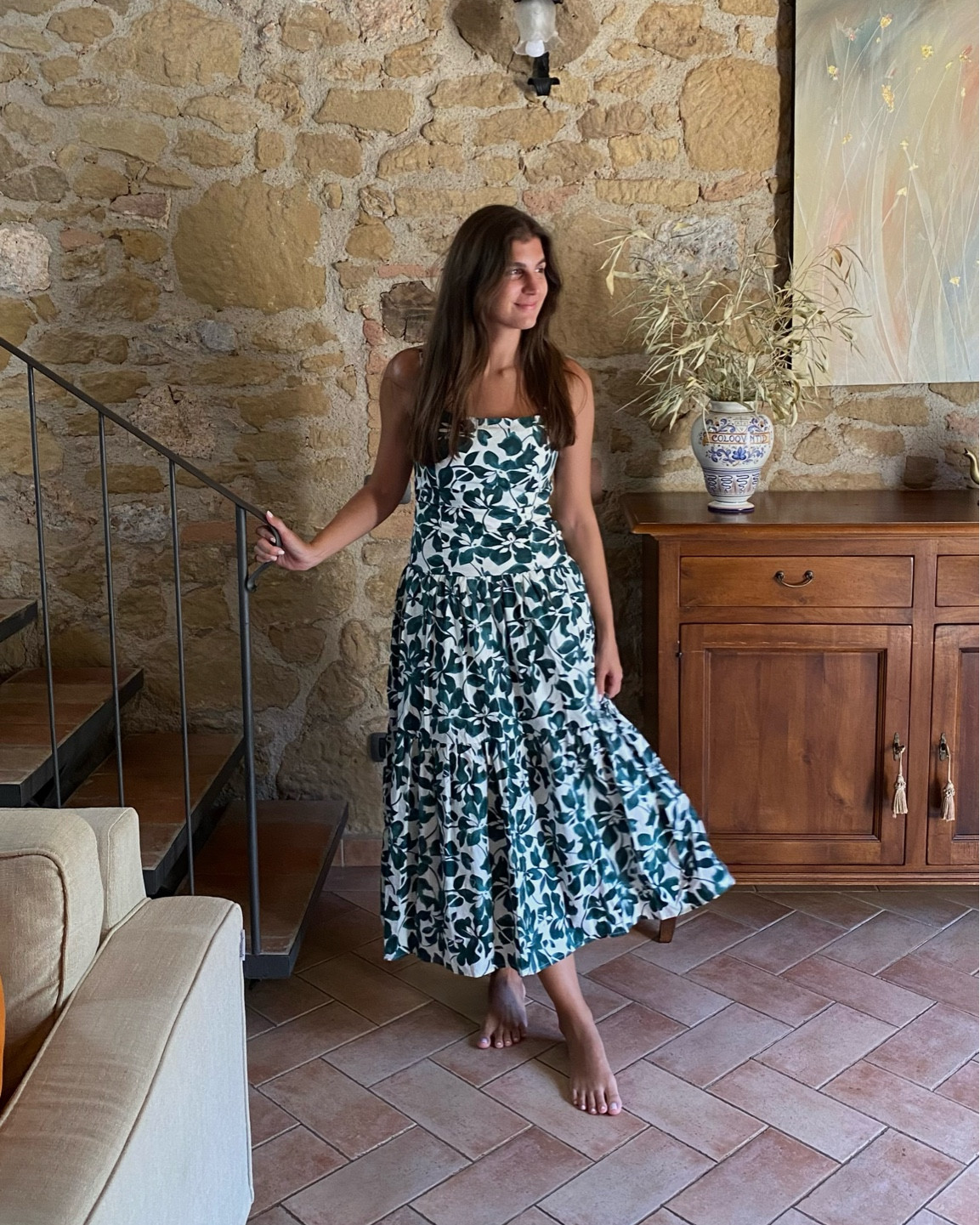 Green floral dress - wearing size medium

#LTKTravel #LTKFindsUnder100 #LTKWedding