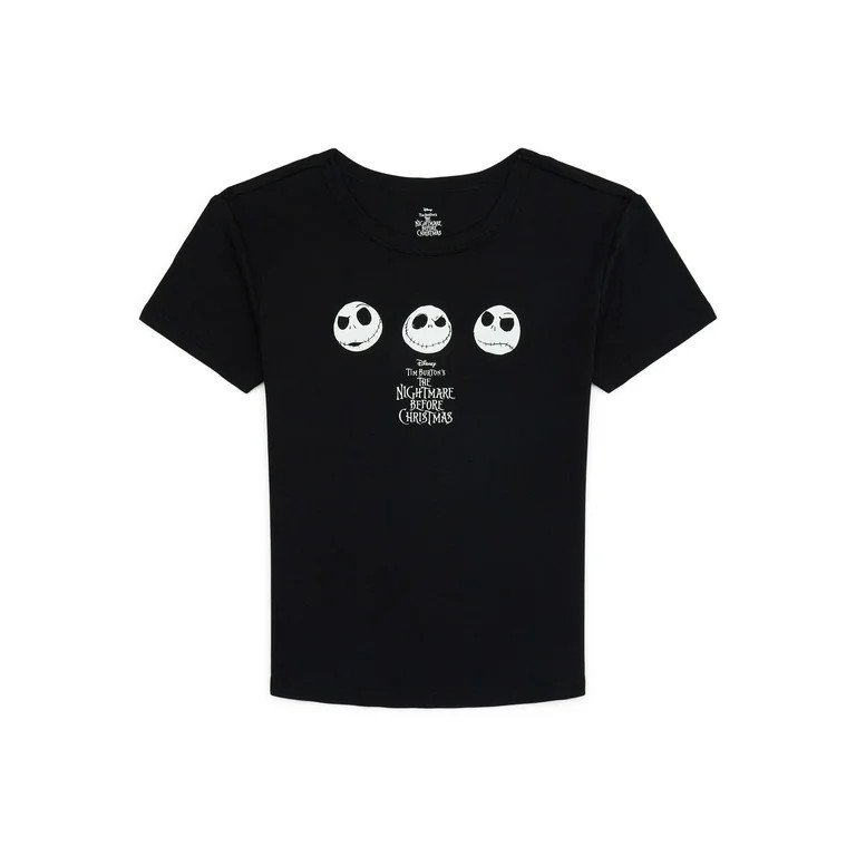 Nightmare Before Christmas Women’s Cotton Graphic Skimmer Tee, Sizes XXS-XXL | Walmart (US)