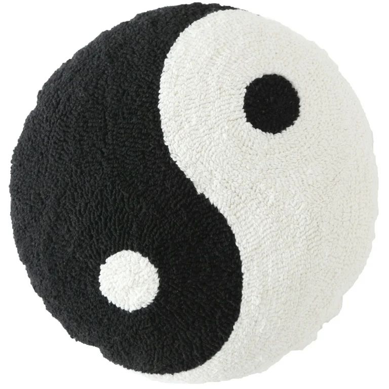 Mainstays 16" x 16" Yin-Yang Decorative Pillow, Black and White | Walmart (US)