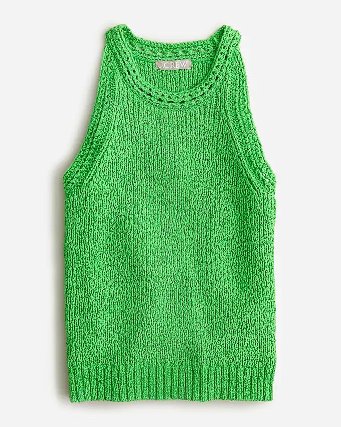 High-neck textured pointelle sweater-tank | J.Crew US