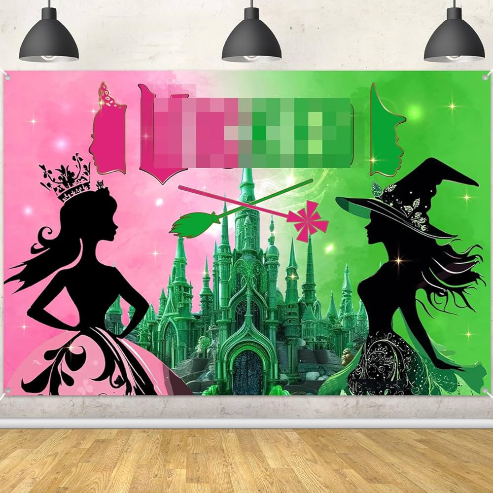 Pink and Green Party Decorations Witch Birthday Party Backdrop Banner Supplies for Girl Women Pri... | Amazon (US)