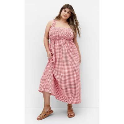CITY CHIC | Women's Plus Size Cute Gingham Maxi Dress - red - 16W | Target