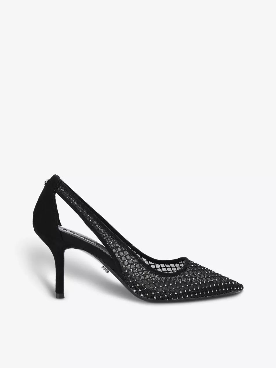 Hotsox crystal-embellished mesh heeled court shoes | Selfridges