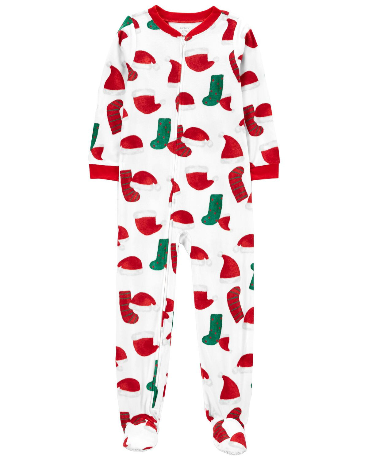 White/Red Kid 1-Piece Santa Fleece Footie Pajamas | carters.com | Carter's