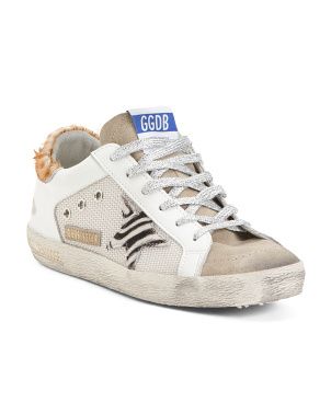 Made In Italy Leather Star Lace Up Sneakers | TJ Maxx