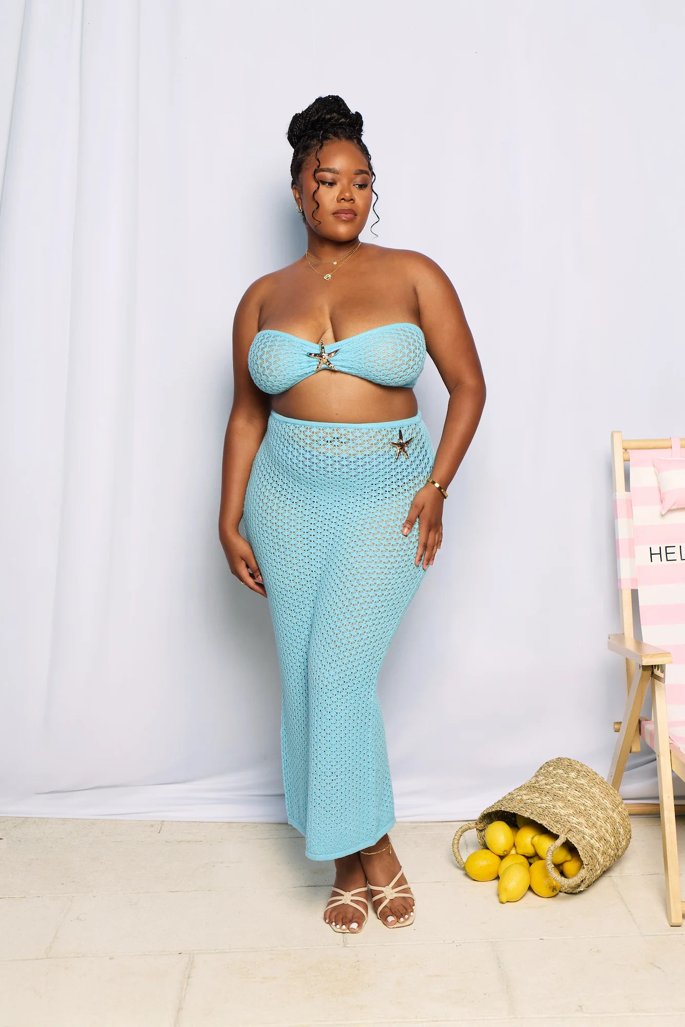 Moonlit Shores Crochet Midi Skirt Aqua | Hello Molly (US)