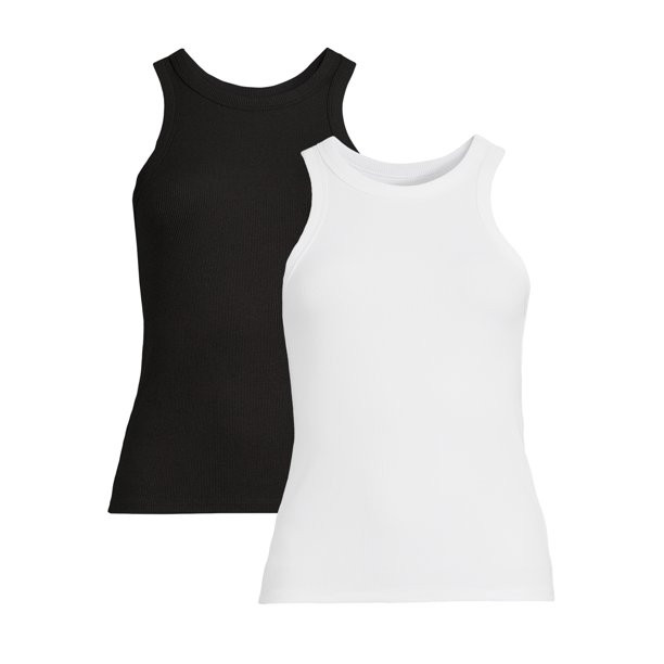 No Boundaries Juniors' High Neck Tank Top, 2-Pack - Walmart.com | Walmart (US)