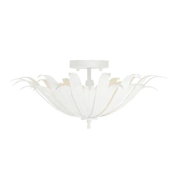 Eden 3-light Convertible Semi-Flush Mount/ Pendant - Textured White | Bed Bath & Beyond